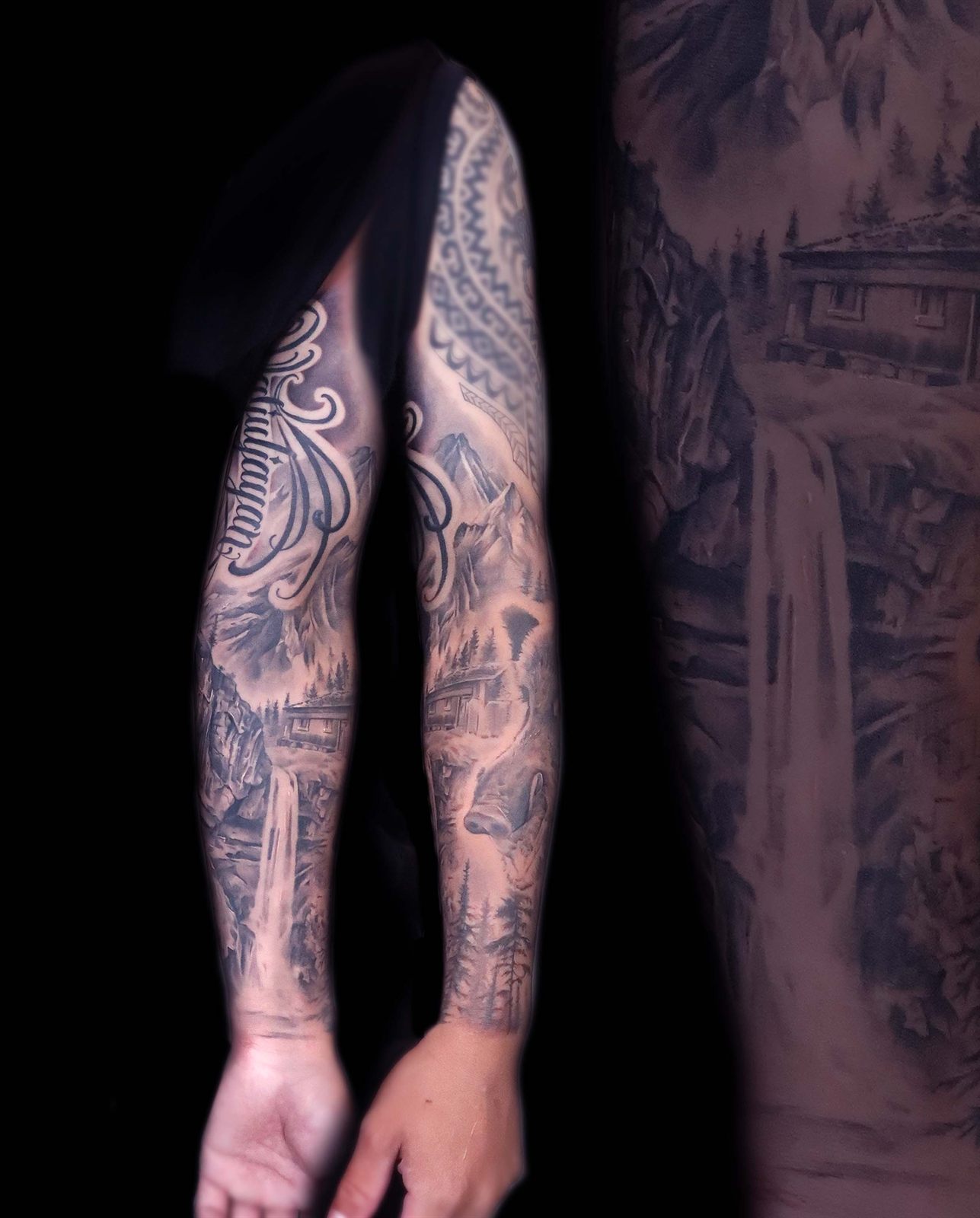 強強 台中女刺青師 寫實 / 手 / 黑白 刺青作品 RedSnake Tattoo