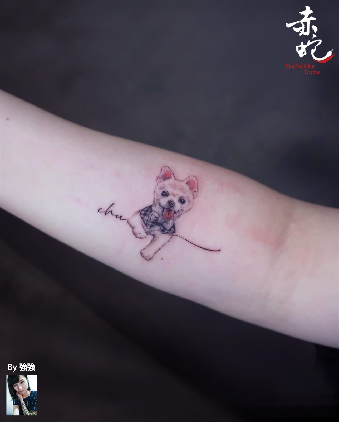 強強 台中女刺青師 寫實 / 手 / 彩色 刺青作品 RedSnake Tattoo