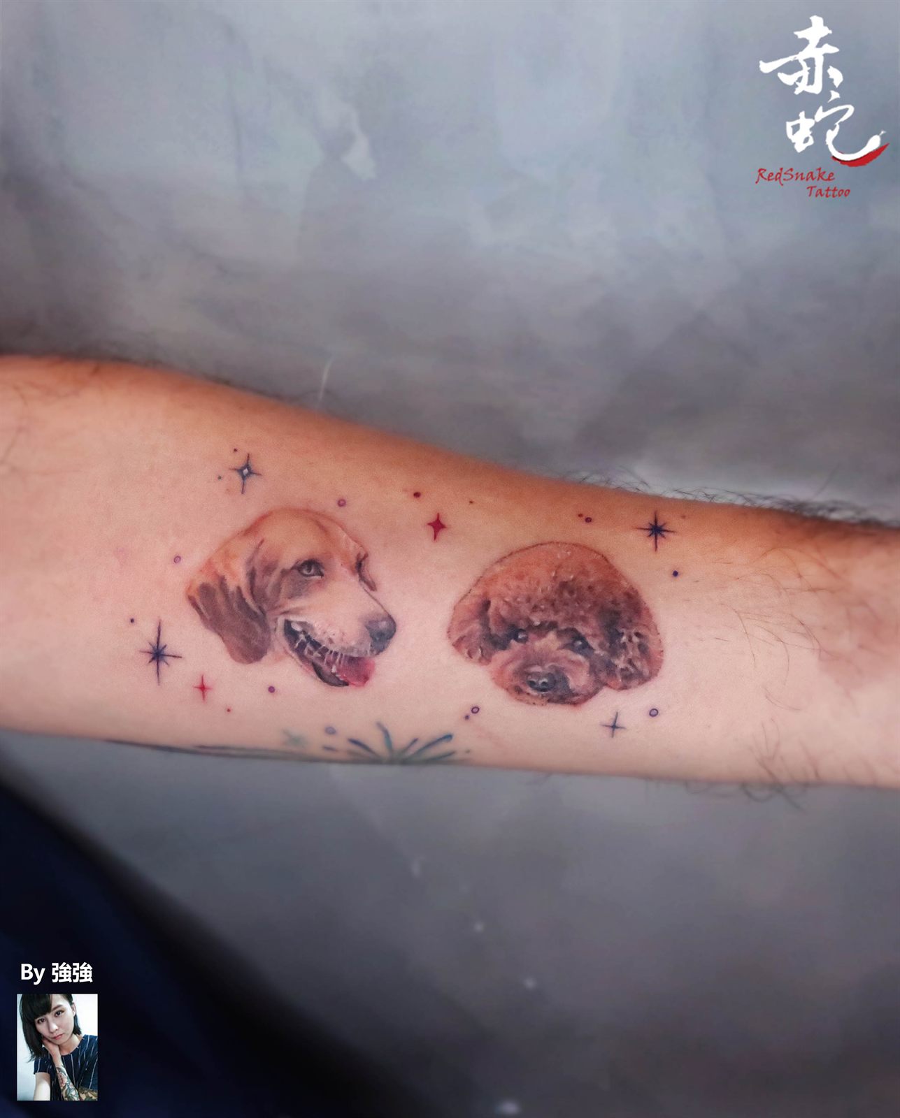 強強 台中女刺青師 寫實 / 手 / 彩色 刺青作品 RedSnake Tattoo
