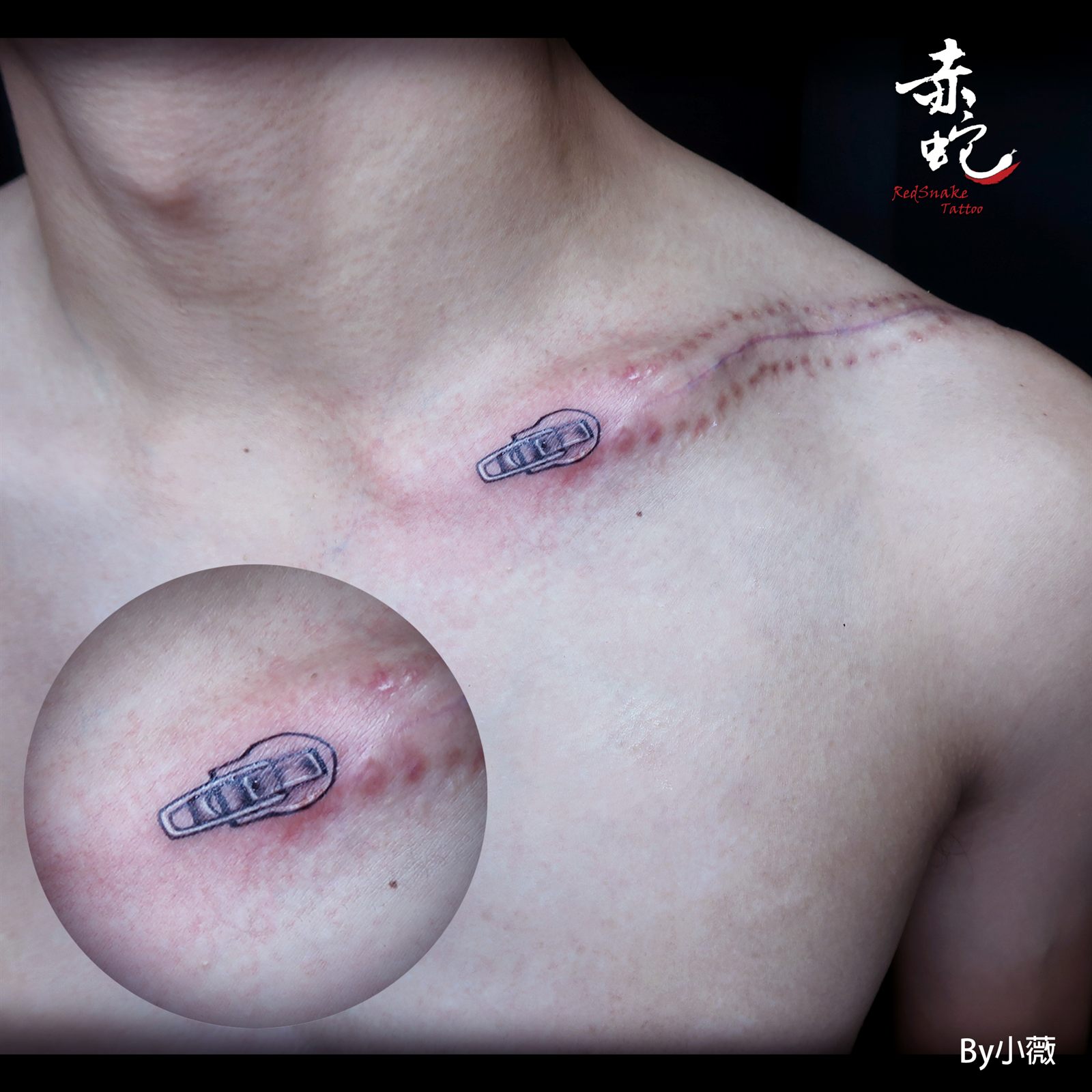 小薇 台中女刺青師 作品編號 300 刺青作品 RedSnake Tattoo