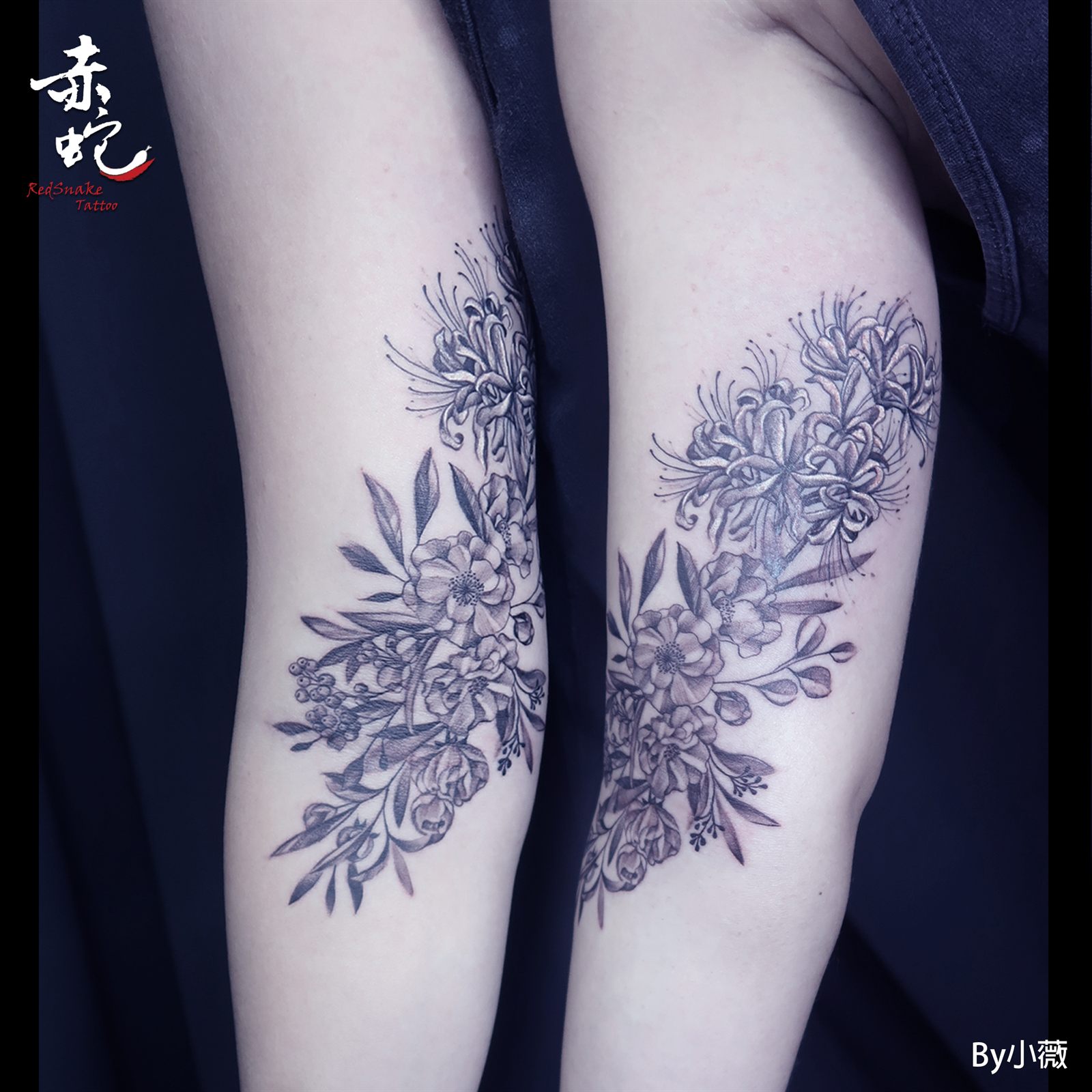 小薇 台中女刺青師 作品編號 304 刺青作品 RedSnake Tattoo