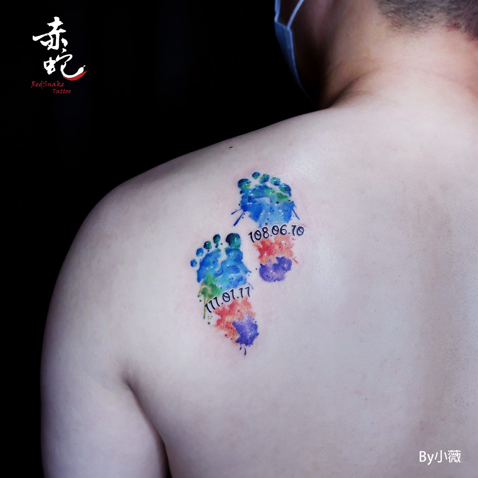小薇 台中女刺青師 作品編號 307 刺青作品 RedSnake Tattoo