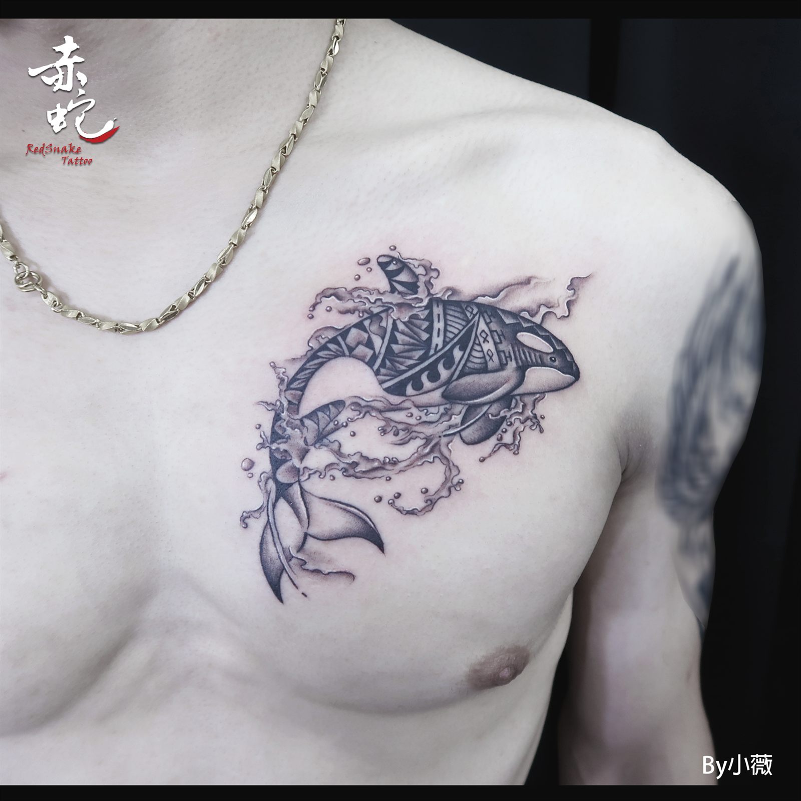 小薇 台中女刺青師 作品編號 310 刺青作品 RedSnake Tattoo