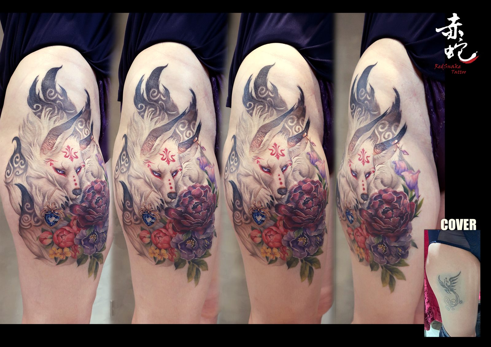 小YU 台中女刺青師 寫實 / 狐狸 / 彩色 刺青作品 RedSnake Tattoo