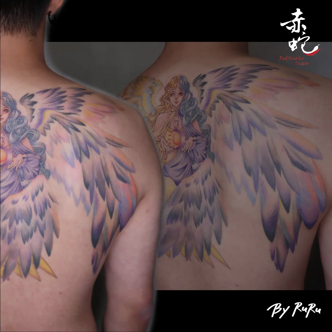 RURU 台中女刺青師 R0275-2 背 RedSnake Tattoo