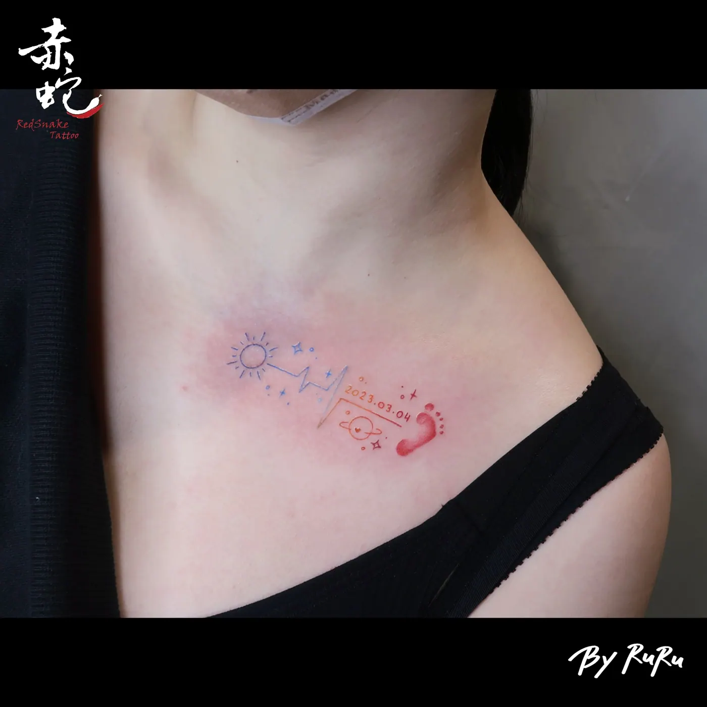 RURU 台中女刺青師 R0281 胸 RedSnake Tattoo