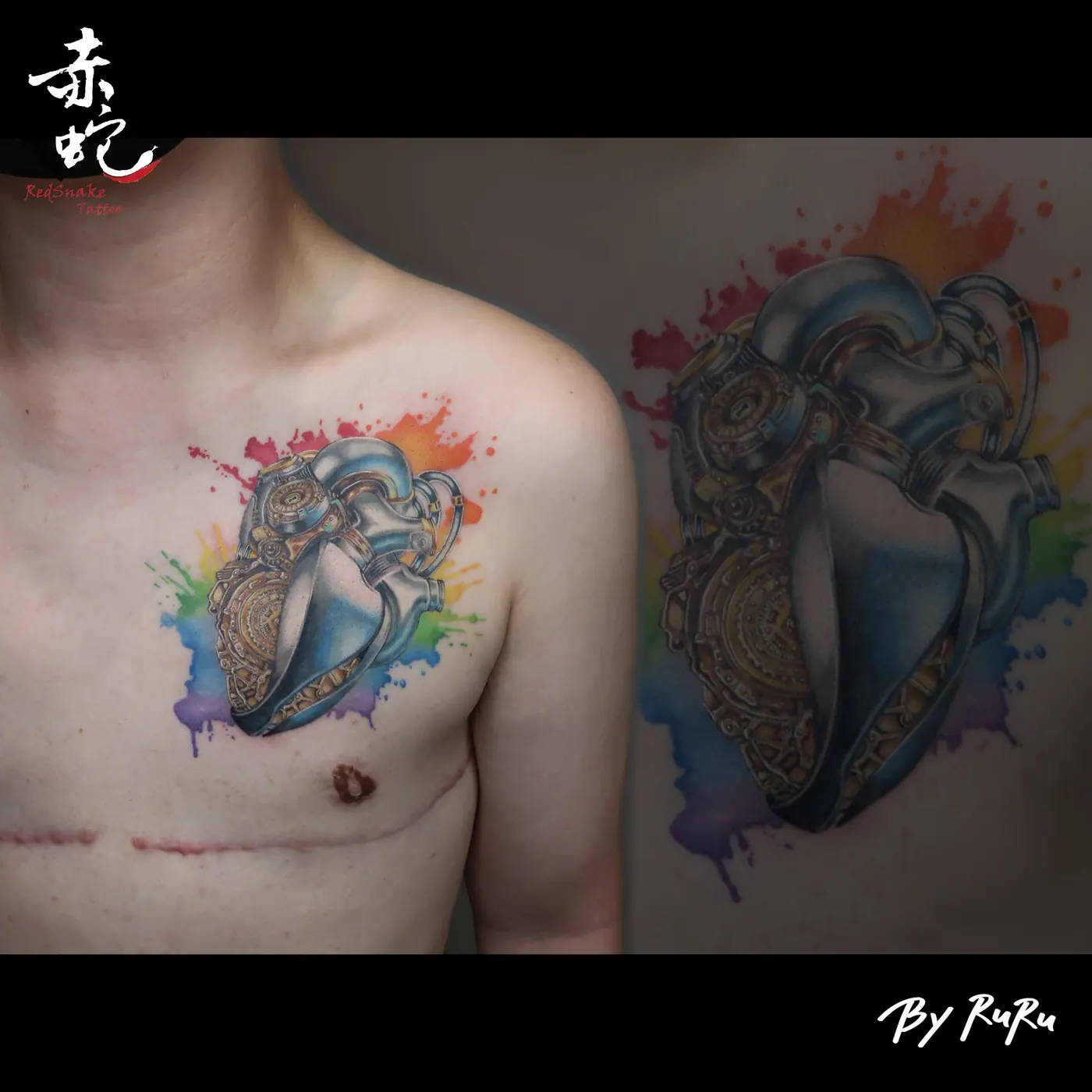 RURU 台中女刺青師 R0287 胸 RedSnake Tattoo